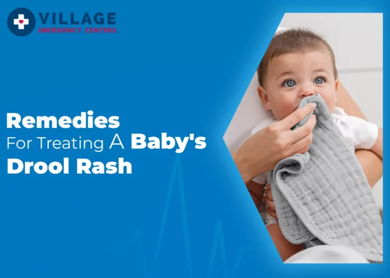 Image showing the baby with written text for the remedies for treating baby drool