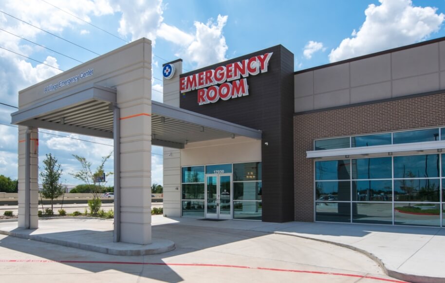 The exterior of Village Emergency Centers Jersy Village Emergency room in Houston, TX