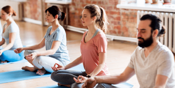 people practicing yoga