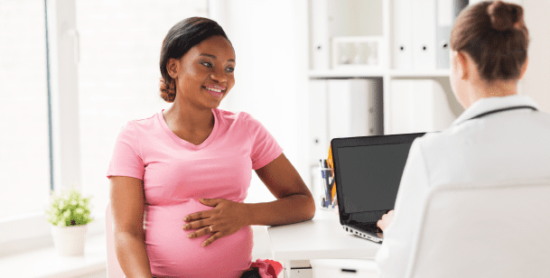 pregnant woman with medical provider