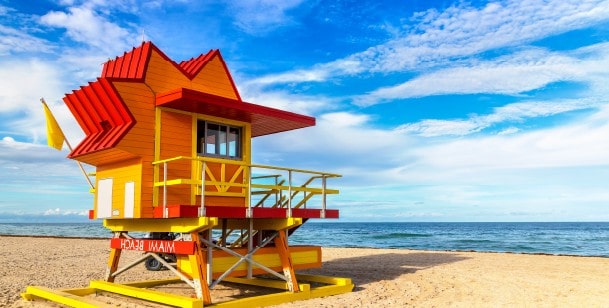 life guard stand on a beach