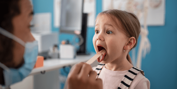 child with medical professional