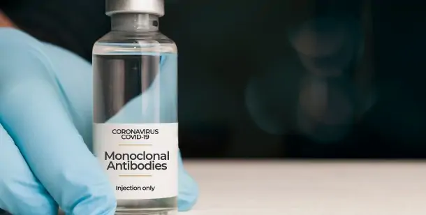 Bottle of Bebtelovimab Monoclonal Antibody Treatment