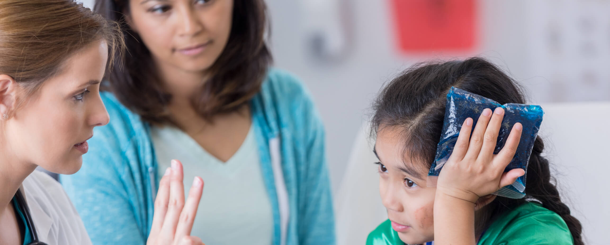 girl with a concussion in an emergency room in Houston, TX